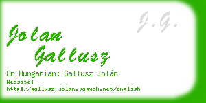 jolan gallusz business card